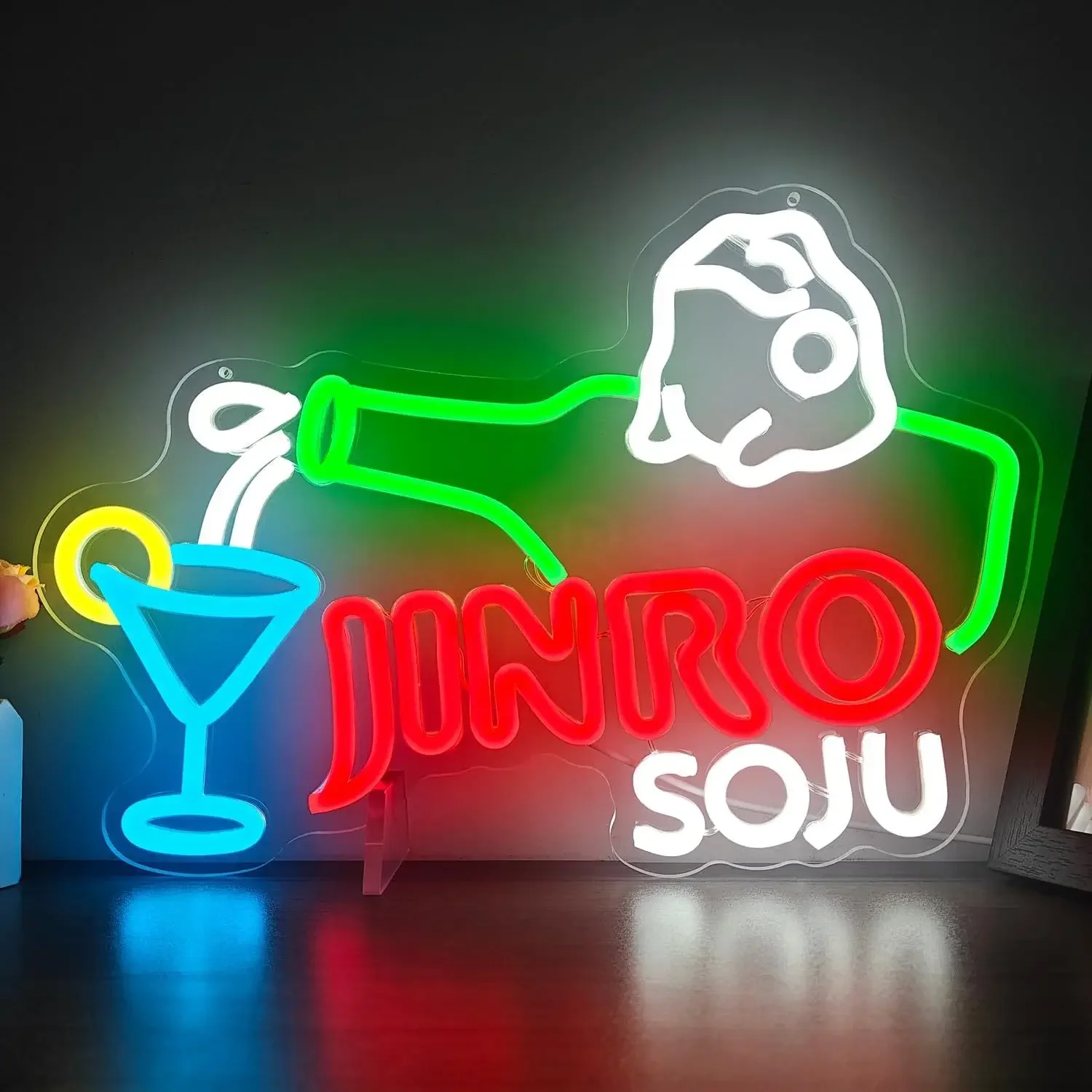 Soju Neon Sign for Wall Decor Dimmable Soju Neon Light Jinro Neon Sign for Bedroom For Home Bar Club Party Decor Store Decor