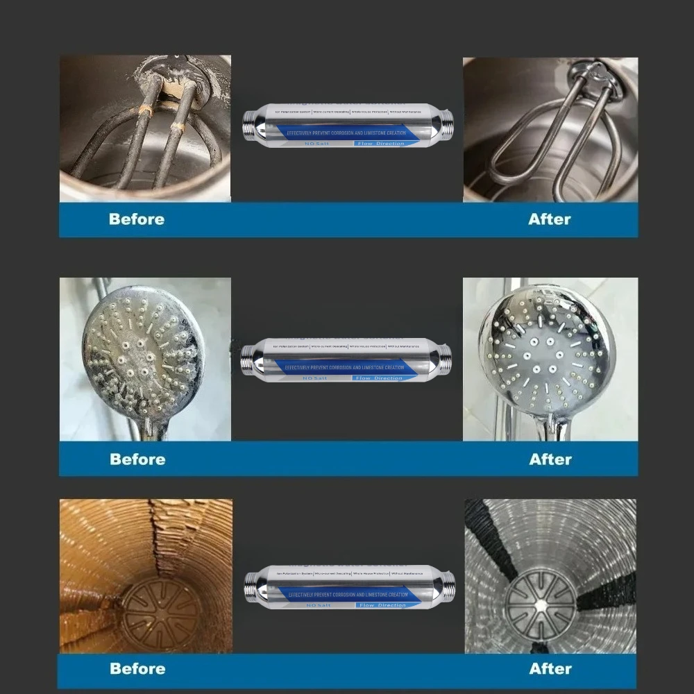 منقي مياه خالي من الملح للمنزل بالكامل، فلتر مياه، مضاد للحجر الجيري، إزالة الترسبات المغناطيسية الفائقة لتثبيط وإزالة المقياس