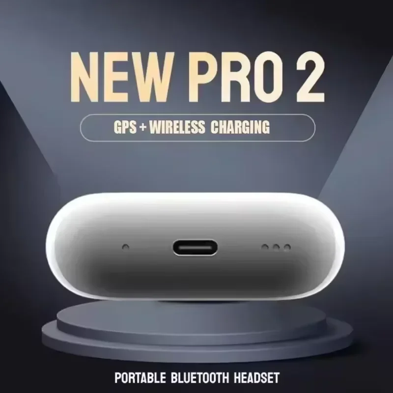 

2025 iOS18 Pro 2-я Bluetooth-гарнитура ANC с шумоподавлением, спортивная гарнитура с беспроводной зарядкой и оригинальной упаковкой, кабель USB-C