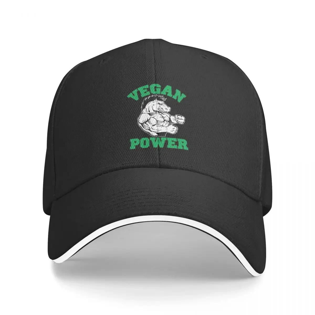 Vegan Power Horse Vegan Lifestyle Baseball Cap Snapback Cap Golf Hat Man Kids Hat Girl Men's