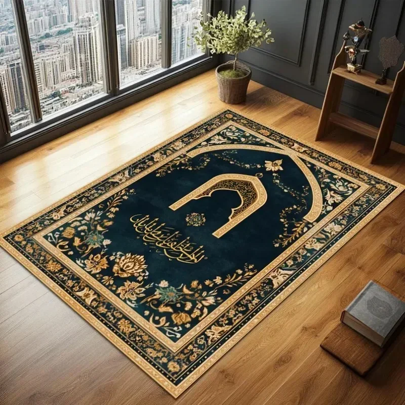 VIKAMA-alfombra de oración islámica elegante, Material mejorado, pila de bucle, exquisita oración musulmana, regalo creativo, fácil almacenamiento, decoración del hogar