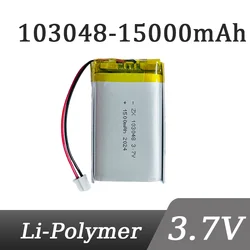 Rechargeable 103048 103050 3.7V 1500mAh Li-Po Lithium for MP3 DVD Speaker Camera Bluetooth Massager with jst PH 2.0mm 2pin plug