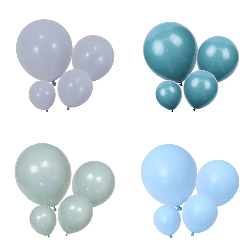 

5/10/12/18inch Dusty Blue Balloons Retro Matte Haze Gray Baby Blue Balloons for Birthday Wedding Party Baptism Baby Shower Decor