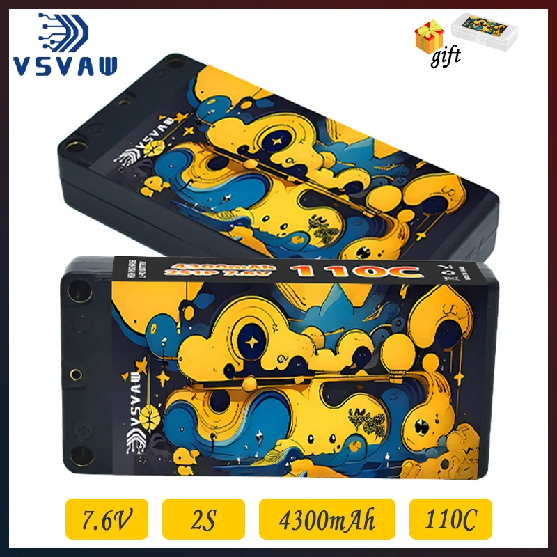 

Обновление VSVAW 2S Lipo Батарея 7,6 В 4300 мАч 110C Совместимость 1/10 Автомобиль для дрифта с дистанционным управлением Альпинистский автомобиль с твердым корпусом HV Батарея