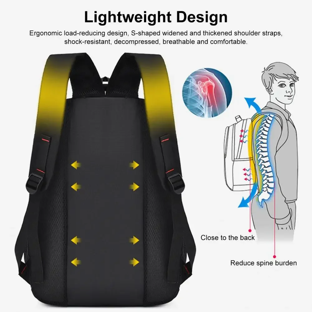 Practical Lightweight Solid Color Wear-resistant Widen Strap Backpack School Bag Bookbag Boys School Bag Large Capacity