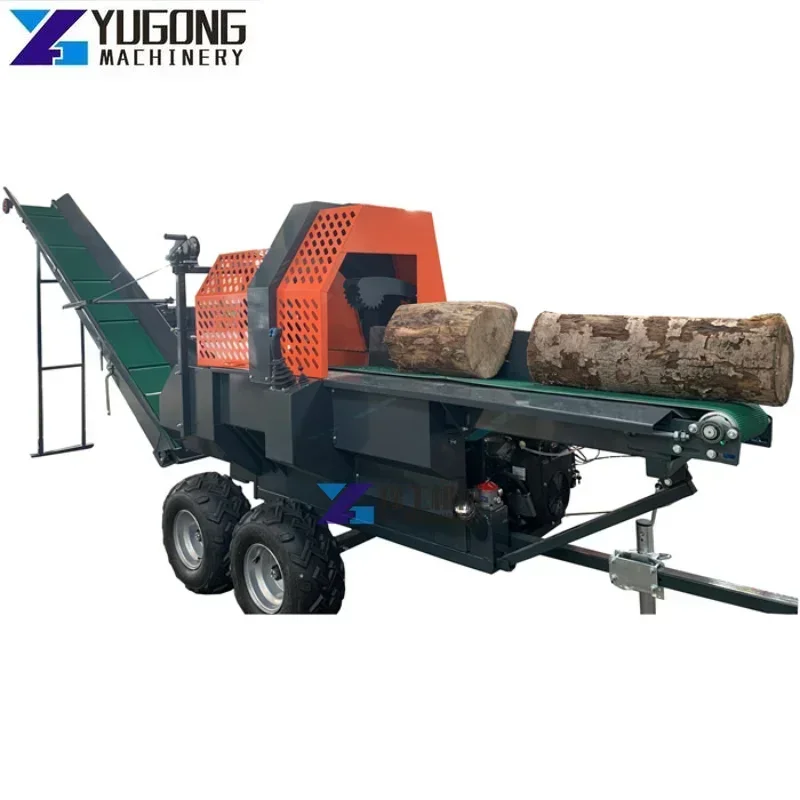 30 Ton Automatic Gasoline Firewood Processor Log Splitter Wood Cutting Machine with Joystick