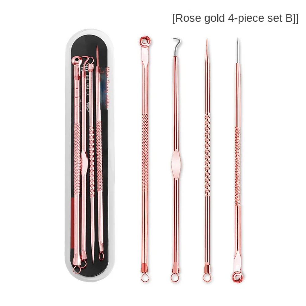 Raspado y cierre cuidado Facial limpiador profundo pinzas para espinillas 4x Kit de herramientas para eliminar espinillas aguja para acné removedor de espinillas