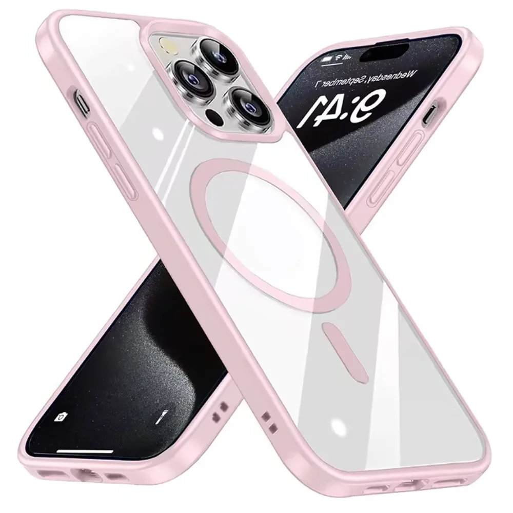 Luksusowe etui magnetyczne w kolorze makaroników do iPhone'a 17 Pro 16 15 14 Plus 13 12 Mini 11 Pro Max z obsługą ładowania bezprzewodowego.