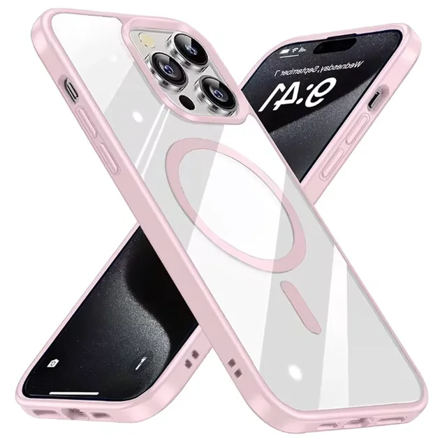 Luksusowe etui magnetyczne w kolorze makaroników do iPhone'a 17 Pro 16 15 14 Plus 13 12 Mini 11 Pro Max z obsługą ładowania bezprzewodowego.
