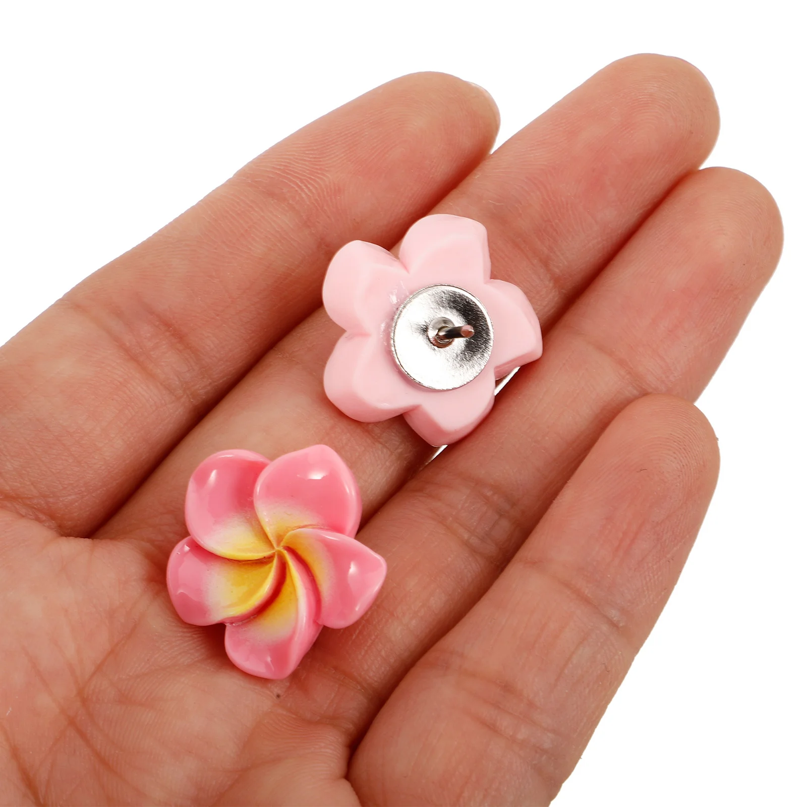

21Pcs Flower Push Pins Cute Thumb Tacks for Cork Board Bright Color Design Wear-Resistant Travel Photos Geography Lessons Helper