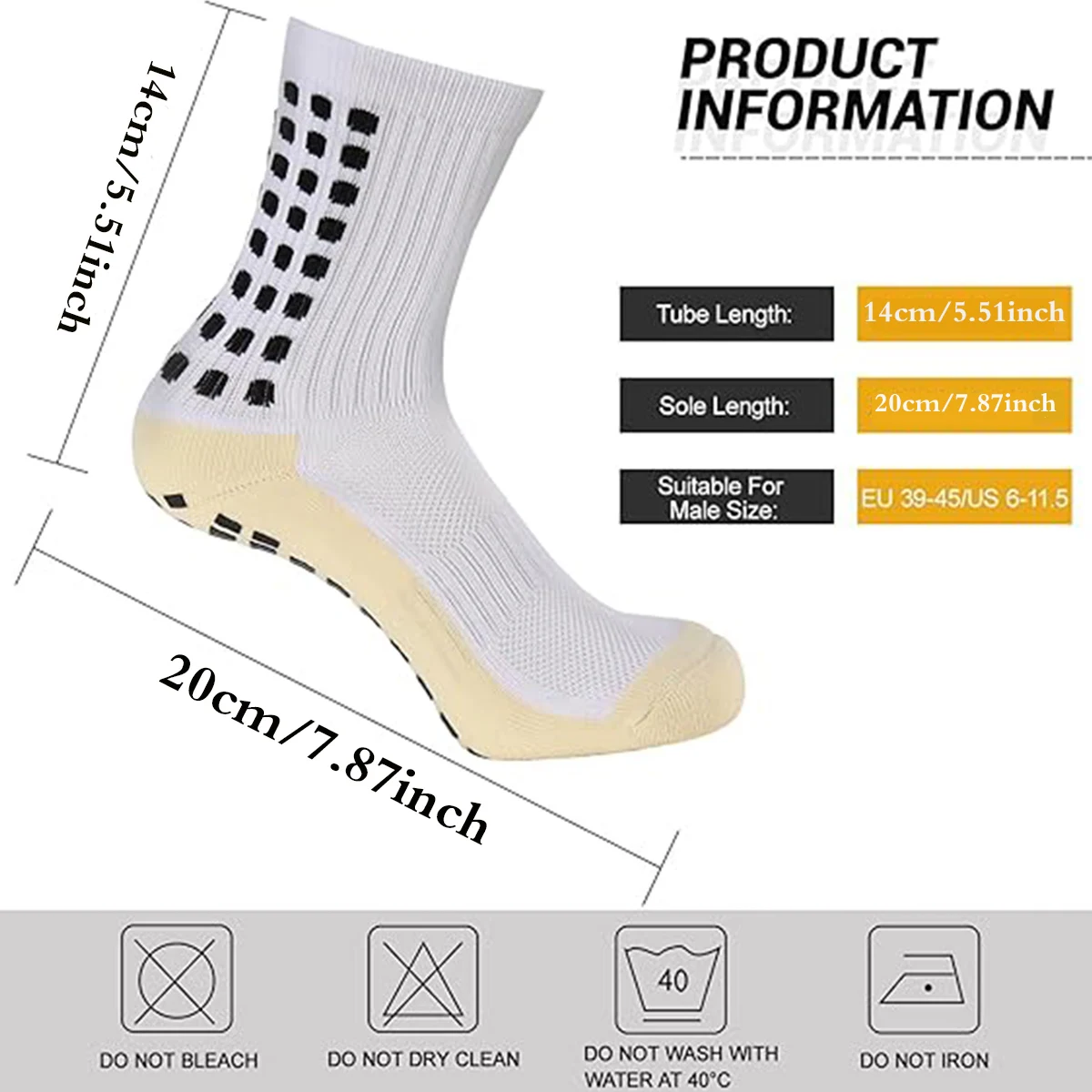 Football socks for children, men and women, anti slip socks, sweat absorbing sports socks, adhesive training socks 33-39