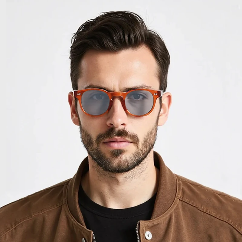 CATERSIDE Vintage Runde Sonnenbrille für Herren, Punk-Stil mit Einsatzbügeln, Sonnenbrille für Damen, Reisen, Party, Shopping, modische Brillen – Detail 5