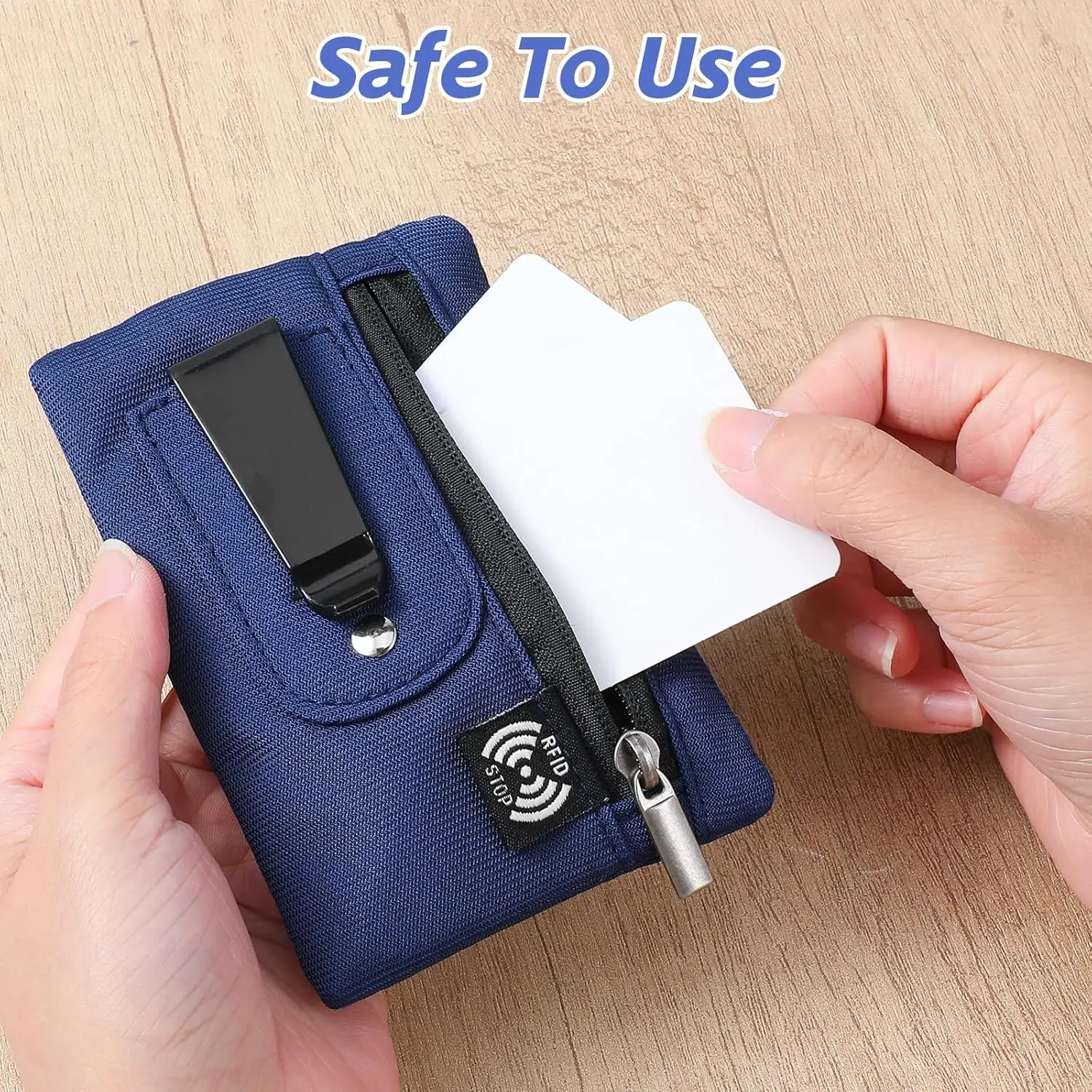 1pc Mini Travel Wallet with Belt Clip & RFID Protection, Zipper Coin Pouch for Money, Cards, Compact Organizer, Anti-Skimming