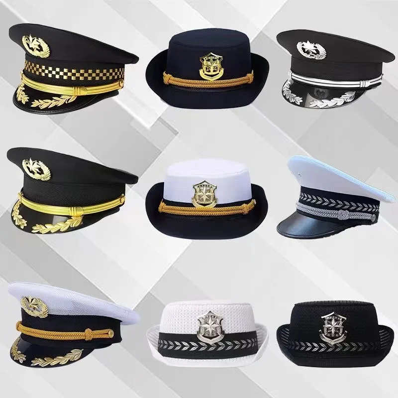 

High-End Securi Guard Hat Large Brim Women's Cuffed Cap Proper Management Wide Brim ex Youth Middle Age ly