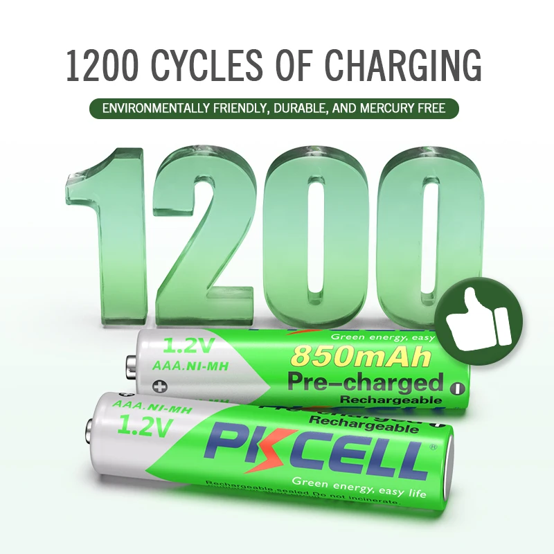 PK Cell 24PCS 1.2V Precharged Low Self Discharge Rechargeable AAA Battery with 850 mAh NiMH rechargeable AAA size Batteries