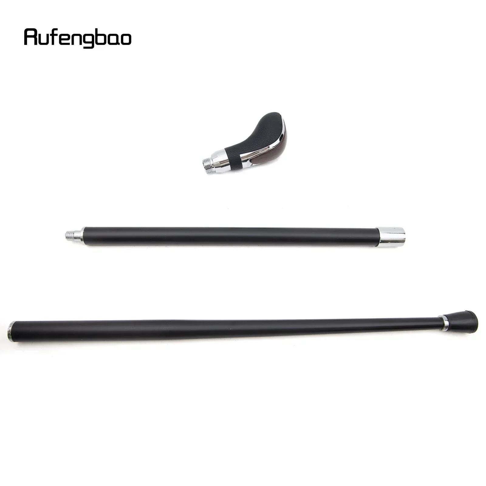 หนังสีดําสีน้ําตาลไม้เงินเดิน Cane แฟชั่นตกแต่งเดิน Stick สุภาพบุรุษ Elegant คอสเพลย์ Cane Crosier 93 ซม