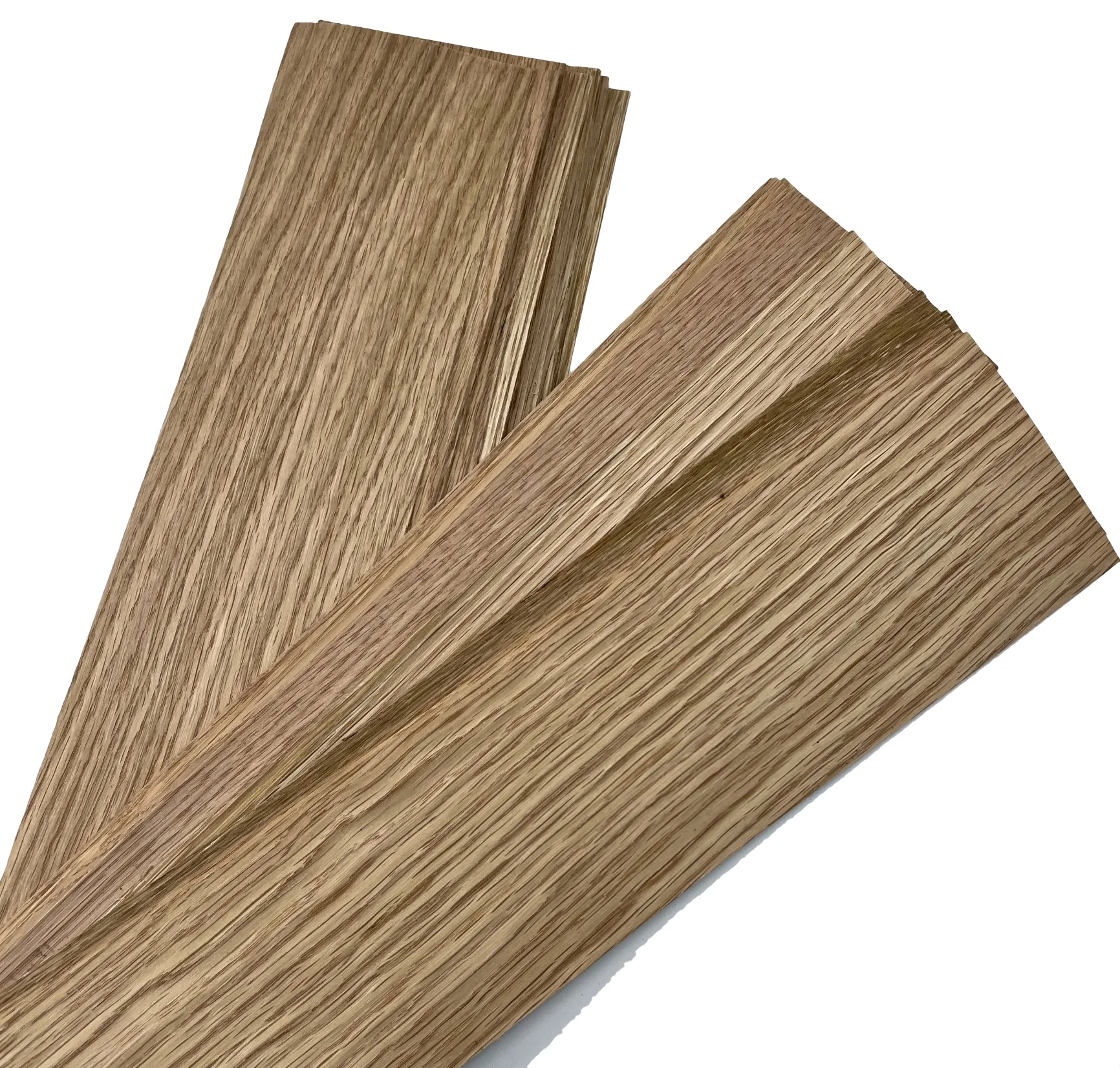 15 pz/lotto L:640x110x1mm fogli di impiallacciatura di legno con trucioli sottili di quercia bianca naturale