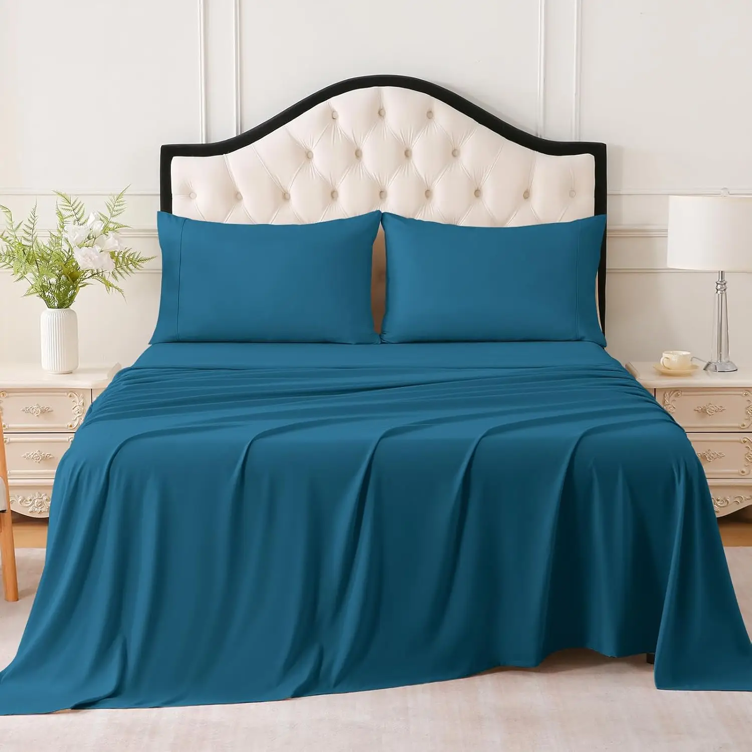 Queen Bed Sheet Set, Soft Breathable 4-Piece, 16