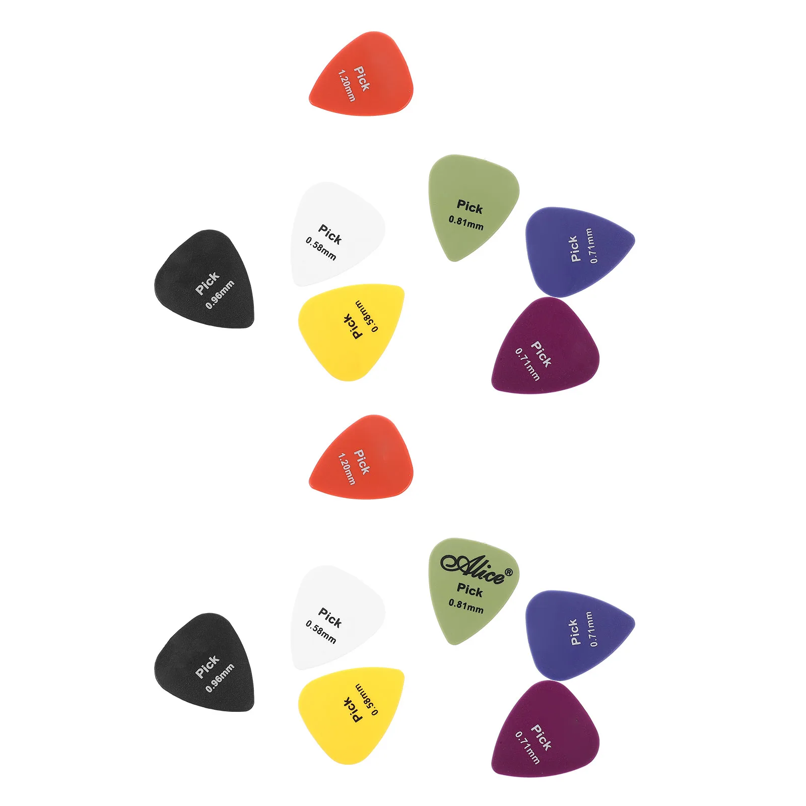 

50pcs Guitar Picks Thick Acoustic Electric Bass Ukulele ABS Resin Plectrums Durable Long Use Beginner Professional Practice