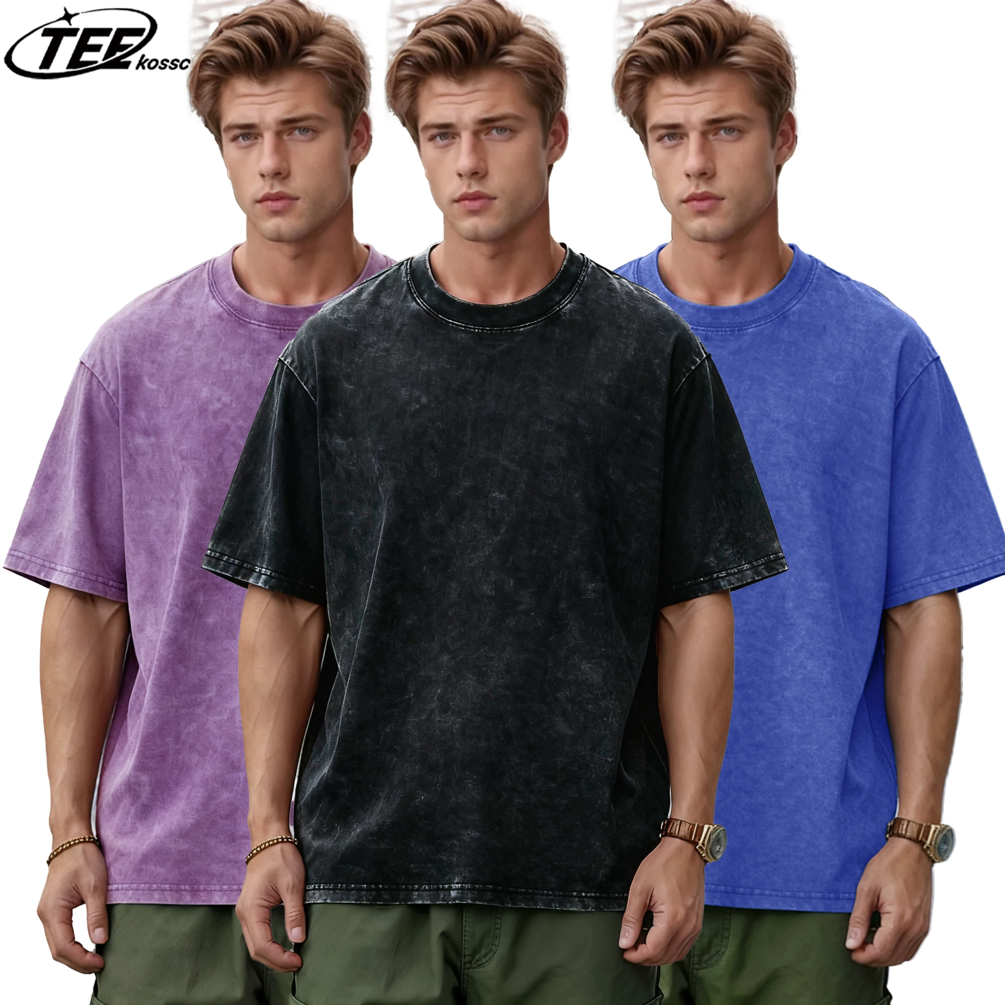 9-Farben-Basics, gewaschenes Herren-T-Shirt, lässig, atmungsaktiv, kurzärmelig, weiche Baumwolle, Streetwear, Unisex, Hip-Hop-Mode, lockere Kleidung