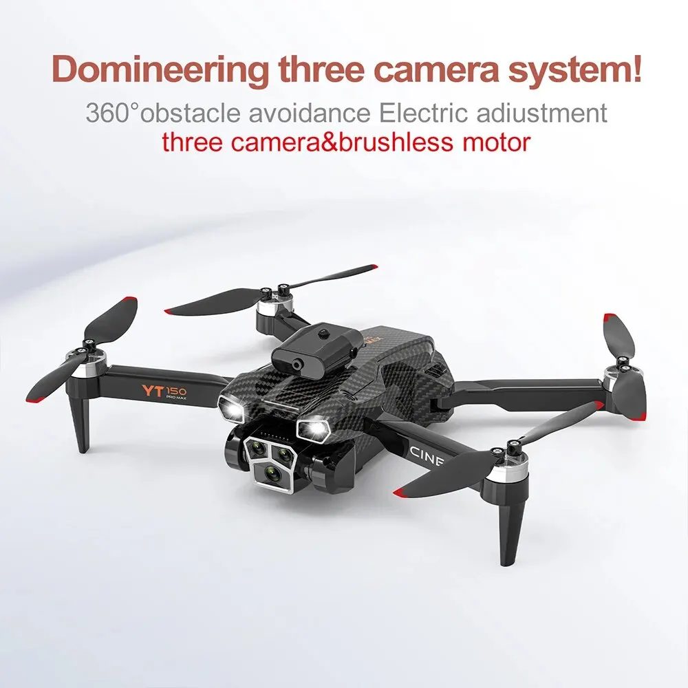 YT150 Drone Three Camera 360 ° omnidirezionale intelligente evitamento ostacoli elettrico Adiustment motore Brushless RC Quadcopter