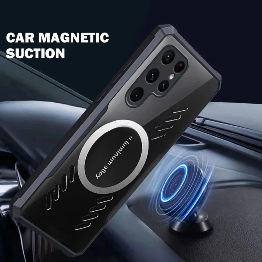 

Soft Back Cover Cases For Samsung Galaxy S24 Ultra S24 Plus Full Lens Protection Phone Case Magnetic Cooling Heat Dissipation