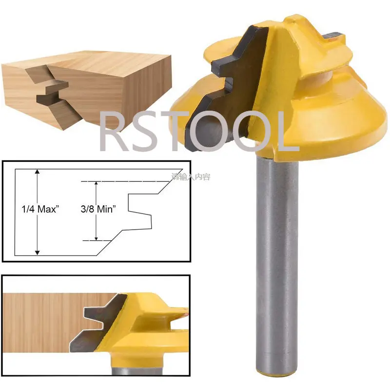 45 Độ 1/4 Inch * 1-3/8 Vít Khóa MITRE Router Bit Tenon Xay Cắt Cho Gỗ Dụng Cụ Cắt dụng Cụ Cắt