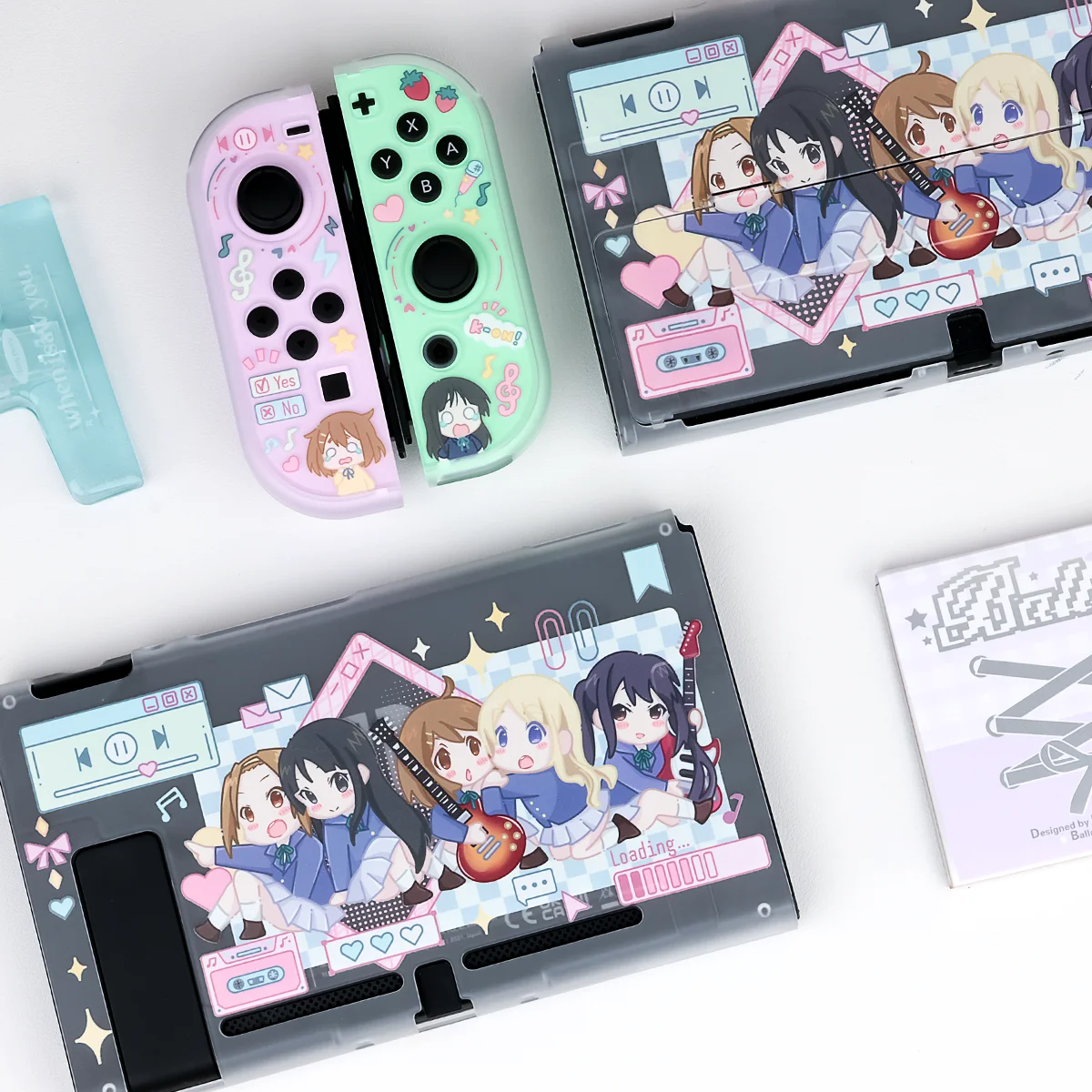 New Cartoon K-On! Switch Protective Case Frosted Transparent Console Cover for Nintendo Switch 2/OLED Controllers Joy-Con Cover view 3