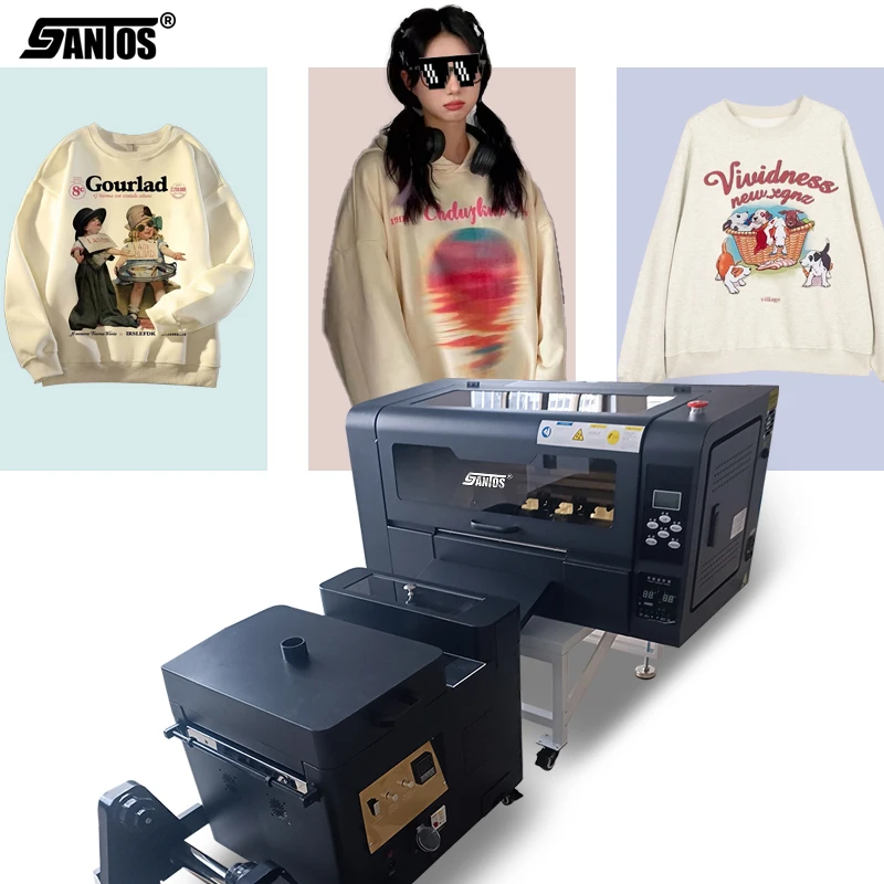 Custom Hoodies 33Cm 30Cm Dtf Printer Two Heads Xp600 A3 Tshirt Dtf Transfer Film Printer