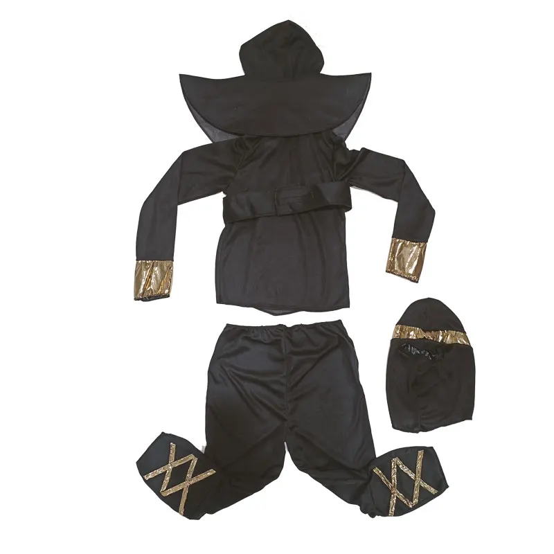 Carnevale Bambini Costume Ninja Ragazzi Cosplay Assassino Dart Dagger Set Regalo di Halloween Abbigliamento con cappuccio