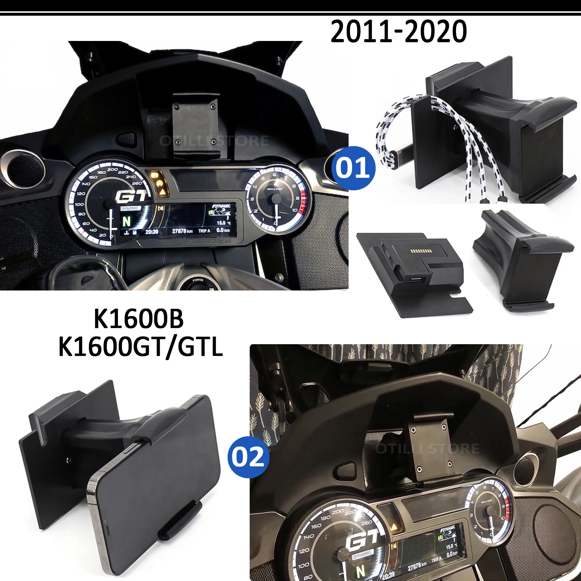 New Motorcycle Accessories Mobile Phone Bracket GPS Stand Holder For BMW K1600B K1600GT K1600GTL 2011 - 2020 k1600