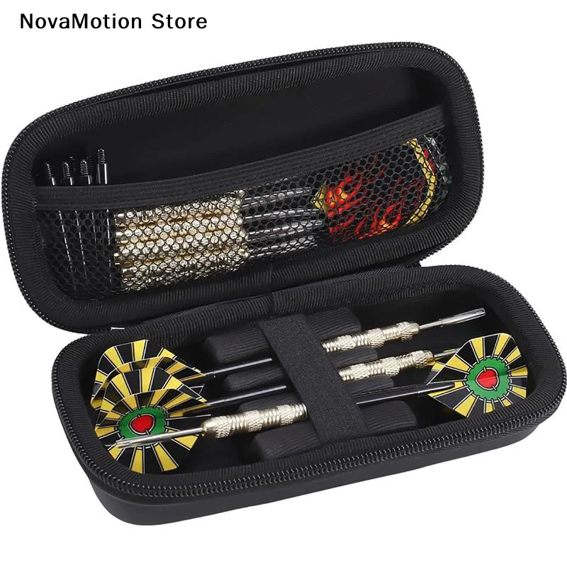 [NM]Dart Storage Box With Zipper EVA Hard Shell Storage Box 3-Grid Dart Protection Bag Dart Maintenance Accessories Case[NM]