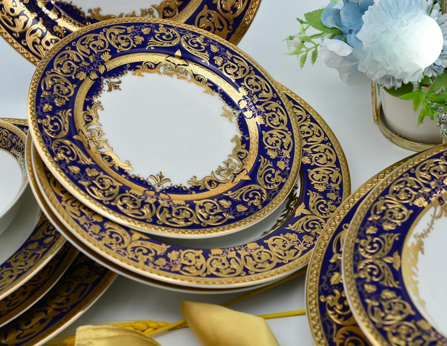 luxury style bone china porcelain embossed gold include dessert dish plate gift wedding afternoon coffee tea cup set