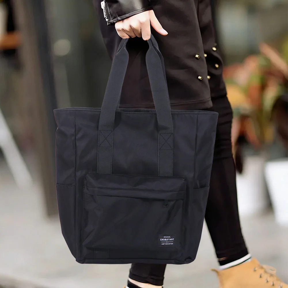 Casual Waterproof Nylon Handbag Large Capacity Oxford Cloth Male Tote Bag Casual Black Briefcase Daily