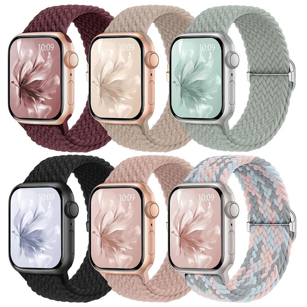 Straps For Apple watch Ultra 2 band 49mm 38mm 44mm 40mm 41mm 42mm 45mm Braided solo loop correa bracelet series 9 8 7 3 5 se 6 4