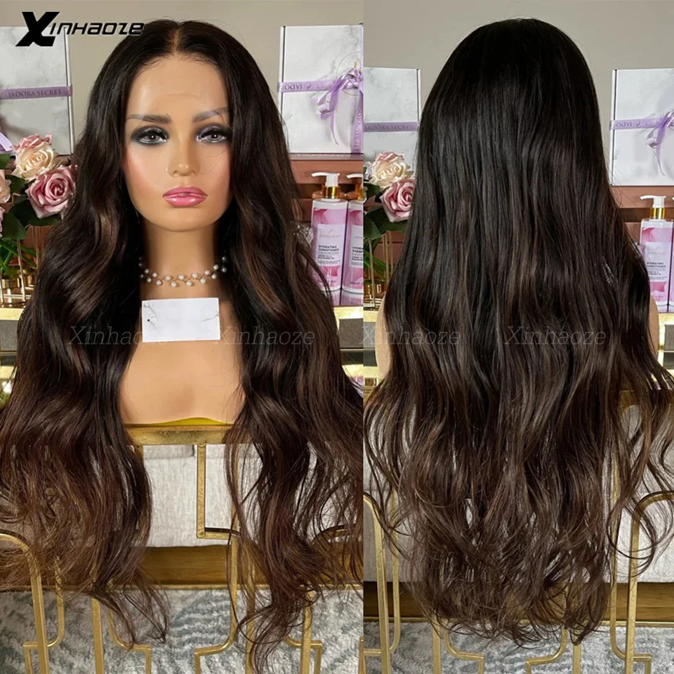 

Body Wave 360 Lace Front Human Hair Wig Dark Brown Wig Ombre Wig Silk Base 5X5 Closure Wigs Human Hair Brazilian Wigs Human Hair