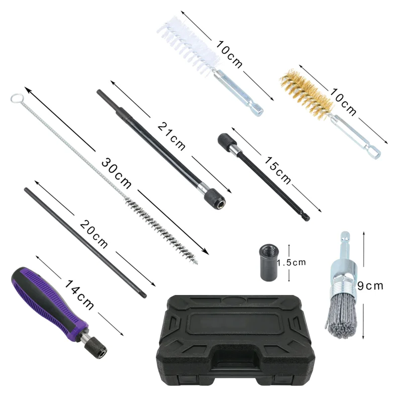 Universal Injector Seat Cleaning Set 19 pcs Diesel Engines Sealing and Shaft Brush Kit