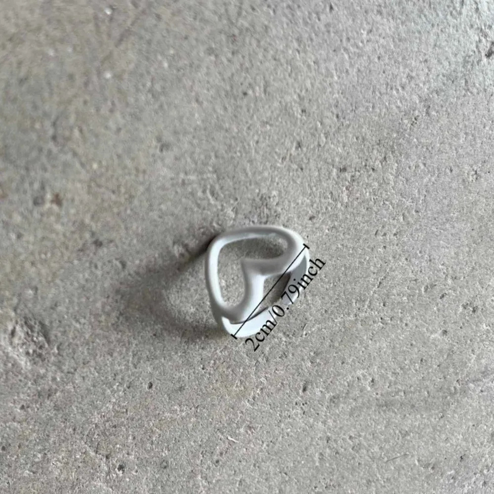 خمر Y2K المينا القلب الدائري مكتنزة مجوهرات سبيكة نازف النفط فنجر مشبك الكورية نمط الأقلية تصميم هندسي حلقة هدية