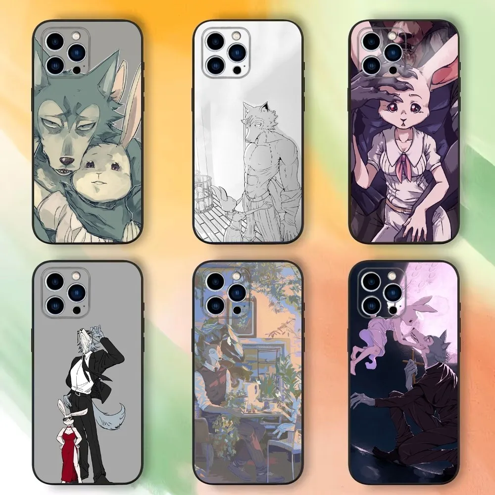 A-Anime B-BEASTARS-S Phone Case For iPhone 16,15,14,13,12,11 Plus,Pro Max,XS,X,XR,SE,Mini,8,7，Soft Silicone Black Cover