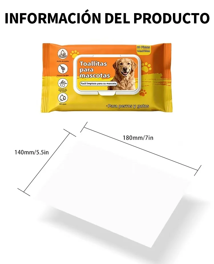 80Pcs Multipurpose Pet Cleaning Wipes Portable Disposable Daily Hygiene Wipes For Dogs Cats Puppies Kittens
