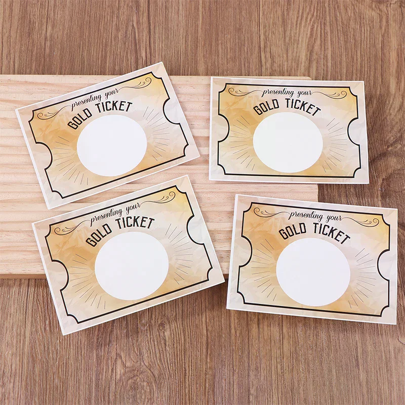 20Pcs My  Offs Gold Ticket DIY Make Your Own Golden Ticket  Off Tickets Small Prizes Party Favor Note Cards