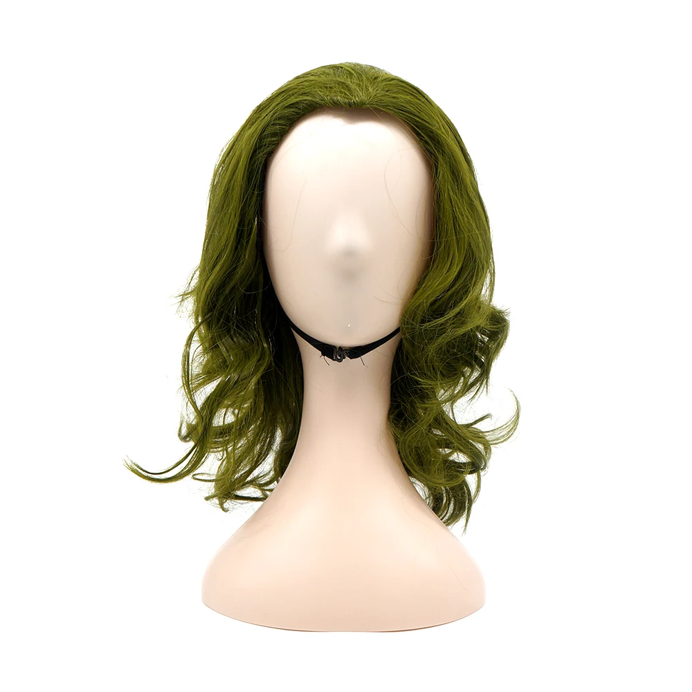 Joker Cosplay Wig Arthur Fleck Joker Wig Curly Green Synthetic Hair Horror Scary Clown Cosplay Prop wig human hair