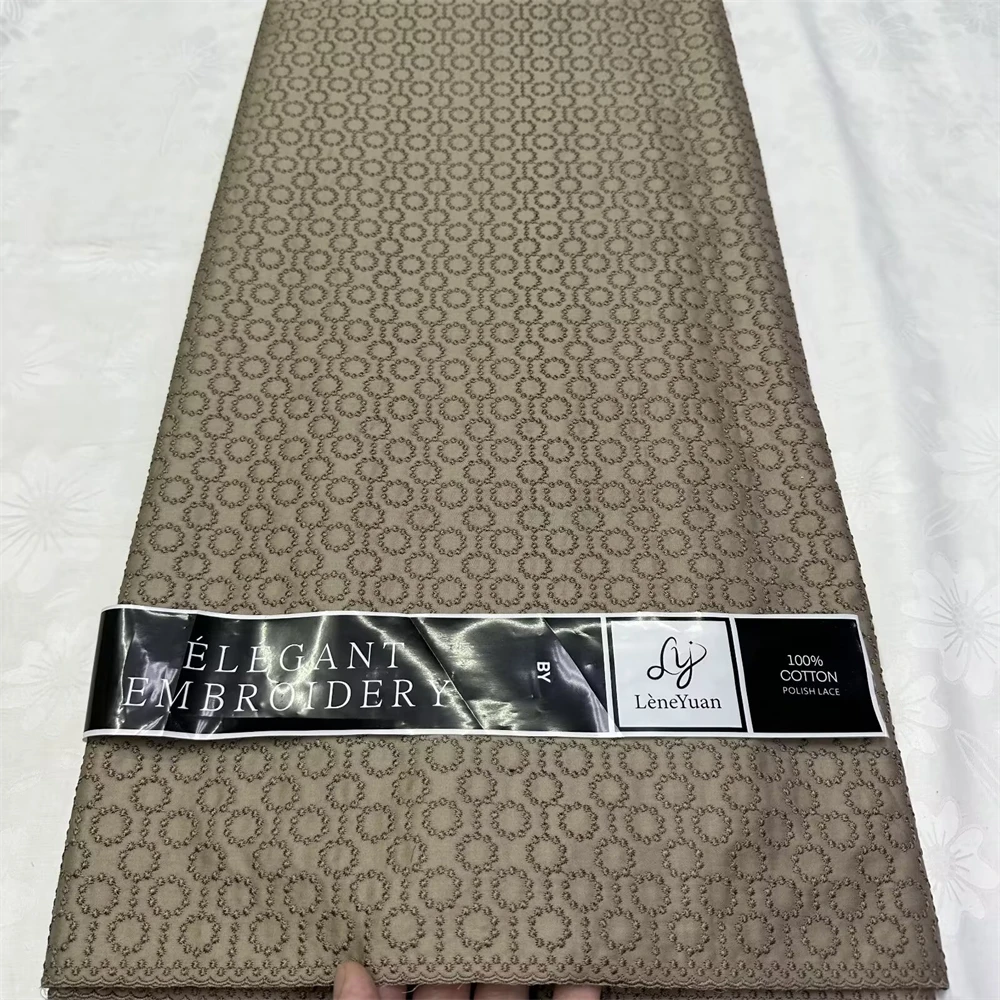 5 Yards Swiss Voile African Nigerian Fabric – Soft Pure Cotton & Polish Lace Design