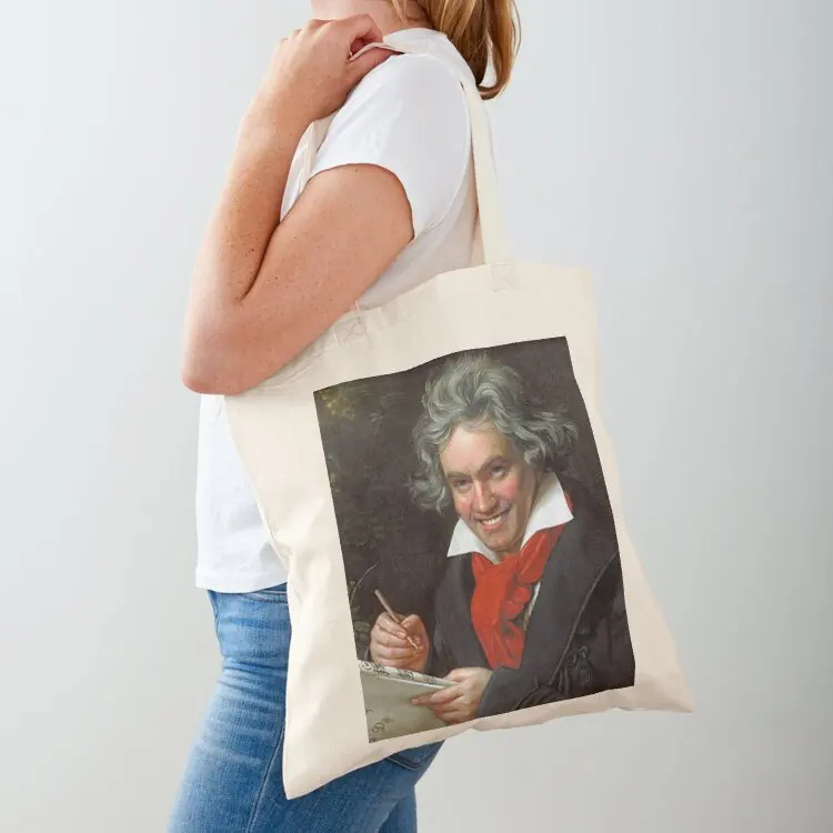 

Smiling Ludwig Van Beethoven art famous music composer meme Tote Bag canvas tote canvas shopping bag Big bag women