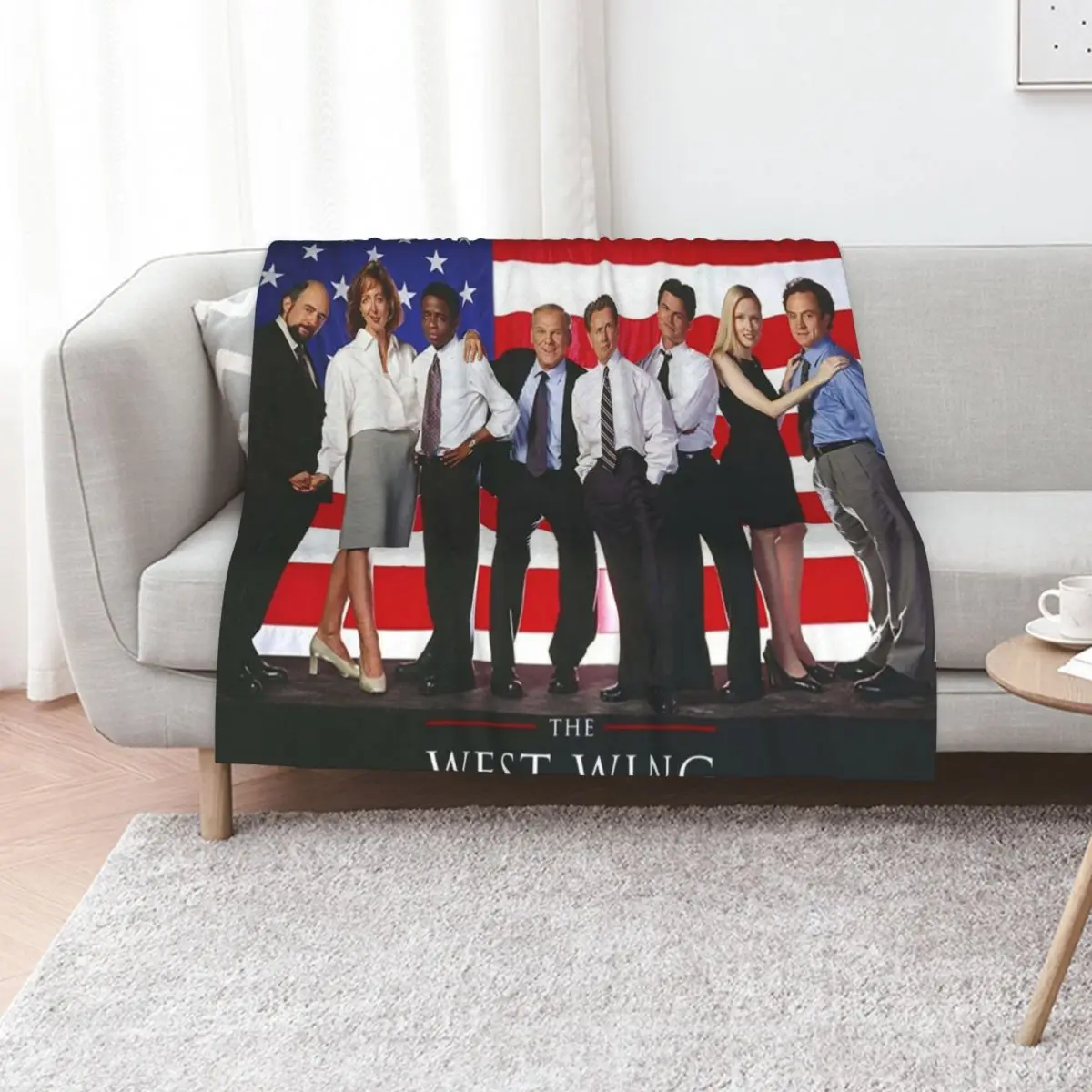 The West Wing Cast Throw Blanket Flannels Soft Plaid Moving Cute Plaid cosplay anime Large Blankets