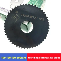 150 160 180 200mm Slitting & Slotting Saw Blade Nitriding Circular Cutting Disc for CNC Slitting Machine Metal Steel PVC Cutting