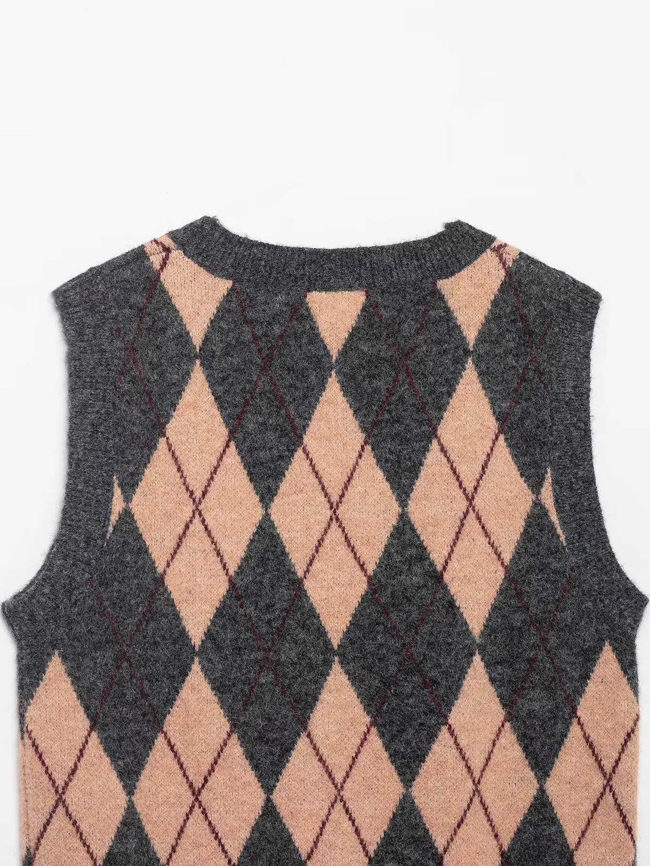 2026 여성 빈티지 O넥 민소매 기하학 패턴 크로셰 니트 조끼 스웨터 여성 시크 조끼 풀오버 탑스 SW9484