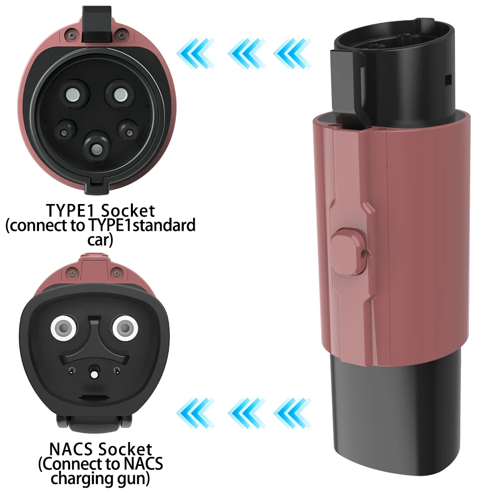 

Unirise T esla to Type1 EV адаптер для зарядного устройства 32A 7,2 кВт NACS Зарядная станция для электромобиля J1772 Адаптер-конвертер