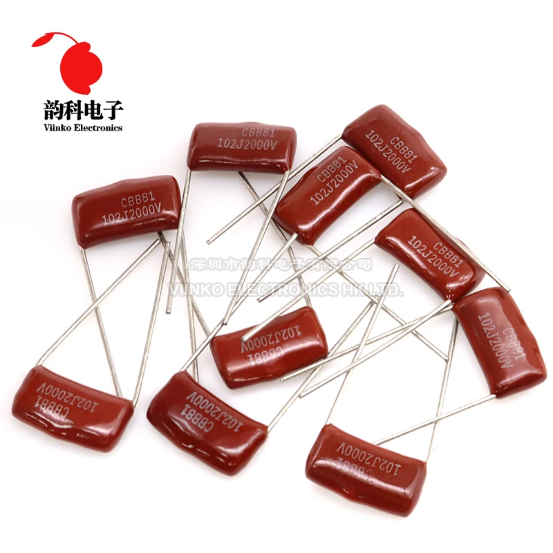 10pcs Metallized Polypropylene Film Capacitor 2000V 102 104 473 1NF 22NF 100NF 0.1UF 2000V 104J 102J 223J 473J 2KV CBB Capacitor