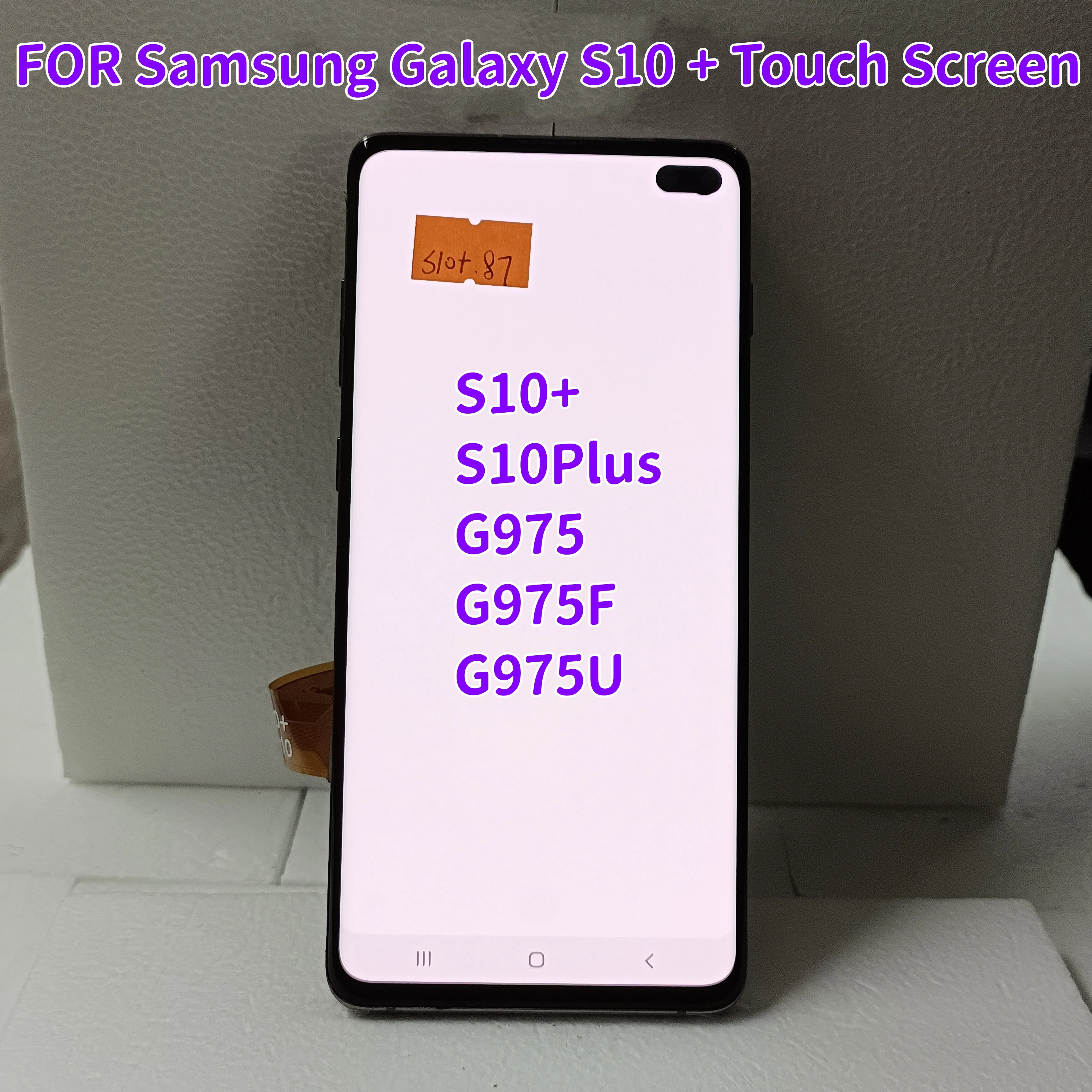 100% Tested Super AMOLED S10+ LCD Display Touch Screen For Samsung Galaxy S10 Plus G975 G975F Panel replacement With defects